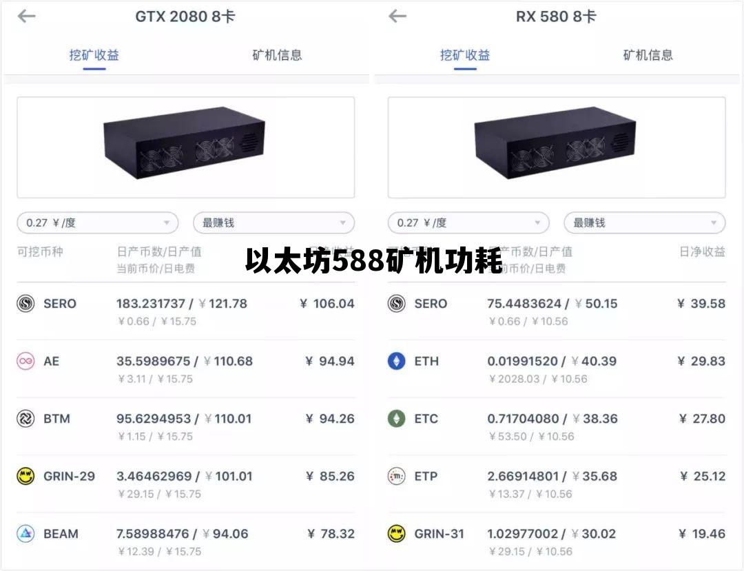以太坊矿机一台一年耗电多少 以太坊588矿机功耗